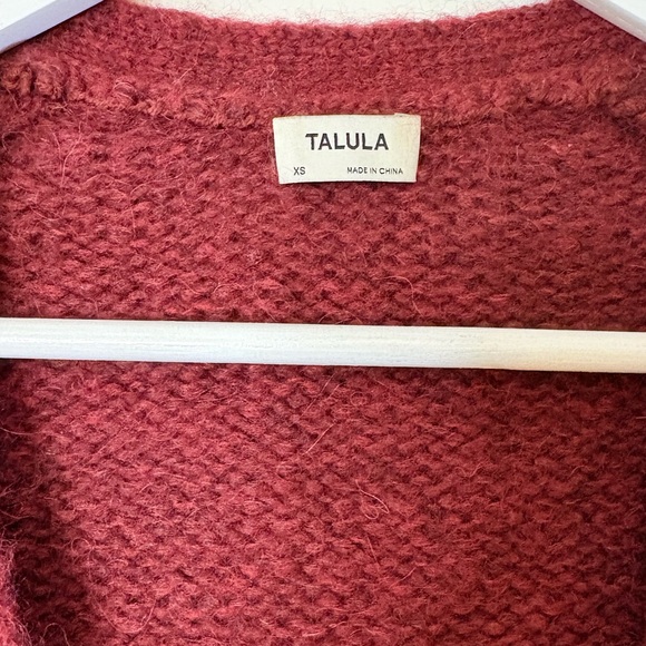 Talula V-Neck Button Cardigan in Wine - Picture 2 of 6
